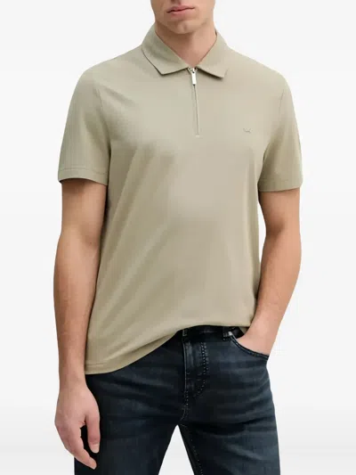 Michael Kors Half-zip Polo Shirt In Gray