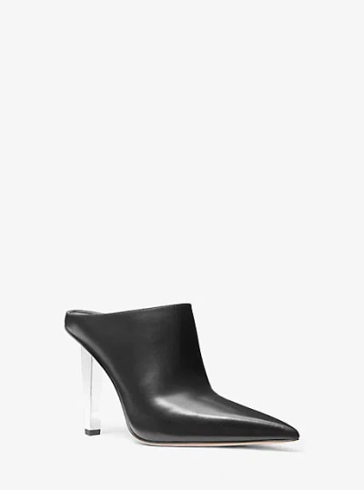 Michael Kors Halle Leather Mule Pump In Black