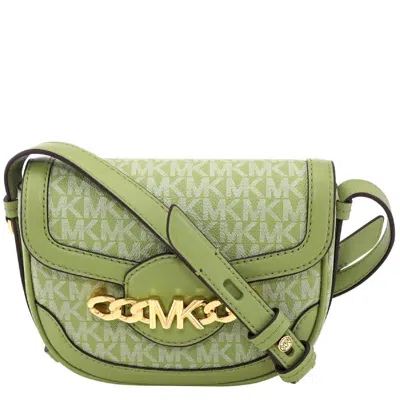 Michael Kors Hally Extra-small Signature Logo Crossbody In Light Sage
