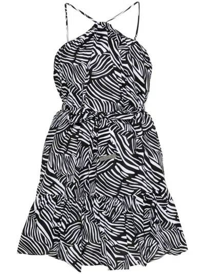 Michael Kors Halter Neck Mini Dress In Black