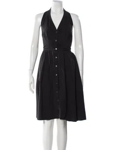Pre-owned Michael Kors Halterneck Midi Length Dress In Gray