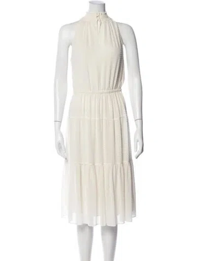 Pre-owned Michael Kors Halterneck Midi Length Dress In Neutral