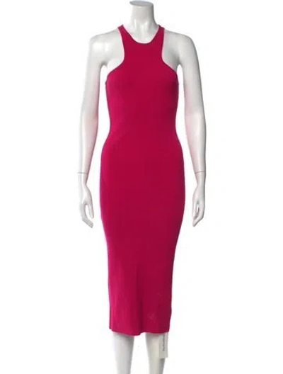 Pre-owned Michael Kors Halterneck Midi Length Dress In Pink