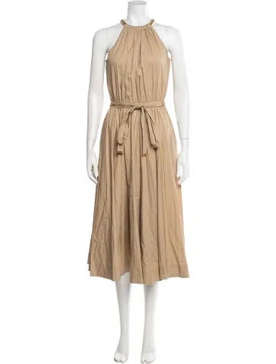 Pre-owned Michael Kors Halterneck Midi Length Dress W/ Tags In Neutral