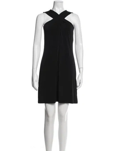 Pre-owned Michael Kors Halterneck Mini Dress In Black