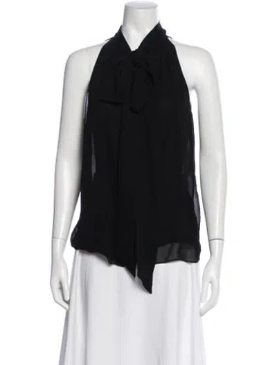 Pre-owned Michael Kors Halterneck Sleeveless Blouse In Black
