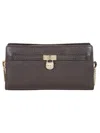 Michael Kors Hamilton Chocolate Hammered Leather Clutch In Brown
