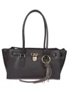 Michael Kors Hamilton Chocolate Hammered Leather Shoulder Bag In Brown