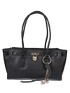 Michael Kors Hamilton Hammered Leather Shoulder Bag In Black