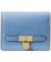 Michael Kors Hamilton Leather Compact Wallet In Blue