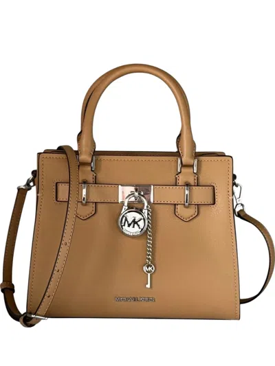 Michael Kors Hamilton Leather Satchel Bag In Purple