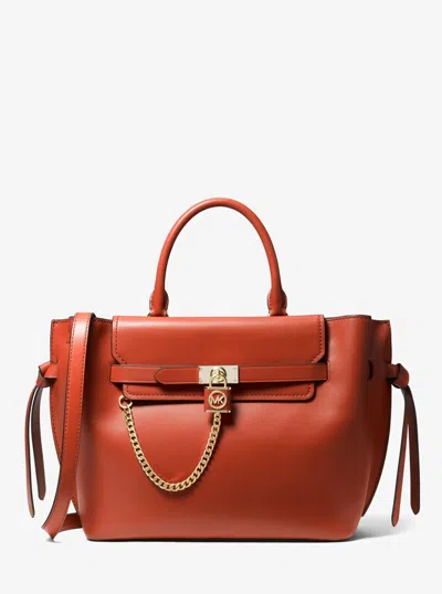Michael Kors Hamilton Legacy Large Leather Belted Satchel In Multi