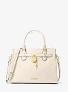Michael Kors Hamilton Medium Leather Satchel In Natural