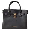 Michael Kors Hamilton Medium Satchel In Black Leather