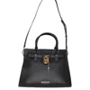 Michael Kors Hamilton Medium Satchel In Black Leather