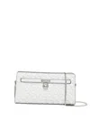 Michael Kors Chain Strap Textured Pattern Crossbody Bag In Silver