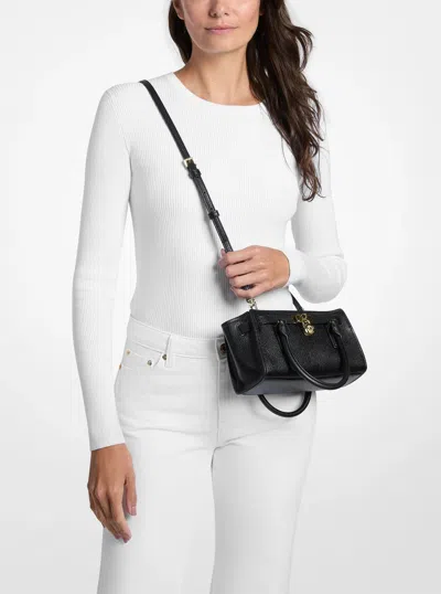 Michael Kors Hamilton Moderne Extra-small Leather Crossbody Bag In Black