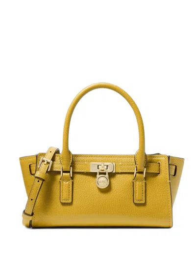 Michael Kors Hamilton Moderne Extra-small Leather Crossbody Bag In Yellow