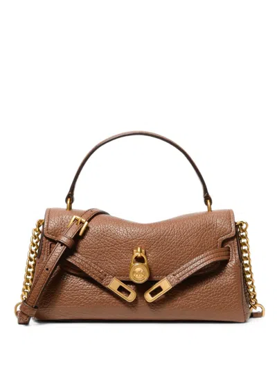 Michael Kors Hamilton Moderne Extra-small Textured Leather Slouchy Cross Body Bag In Brown