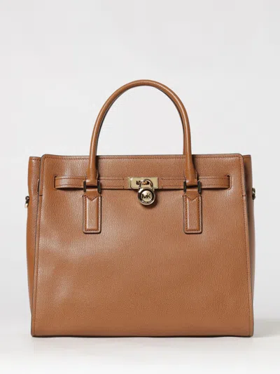 Michael Kors Hamilton Moderne Grained Leather Bag In Brown