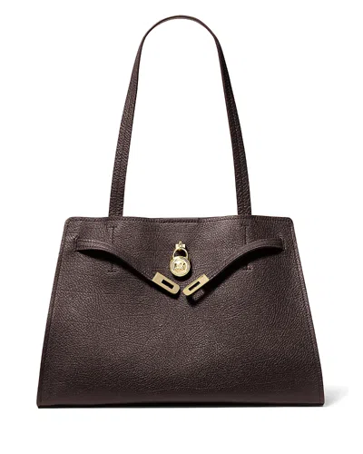 Michael Kors Hamilton Moderne Large Folded Leather Tote In Purple