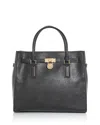 Michael Kors Hamilton Moderne Large Leather Satchel In Black