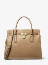 Michael Kors Hamilton Moderne Large Leather Satchel In Brown