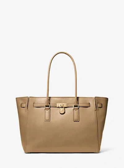 Michael Kors Hamilton Moderne Large Leather Tote Bag In Brown