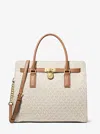 Michael Kors Hamilton Moderne Large Signature Logo Satchel In White