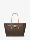 Michael Kors Hamilton Moderne Large Signature Logo Tote Bag In Brown
