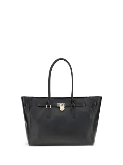 Michael Kors Hamilton Moderne Large Leather Tote Bag In Black
