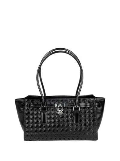 Michael Kors Hamilton Moderne Leather Shoulder Bag In Black
