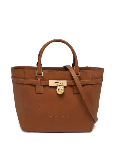 Pre-owned Michael Kors Hamilton Leather Tote Bag In Brown