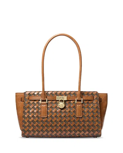 Michael Kors Hamilton Moderne Small East West Shoulder Tote In Brown