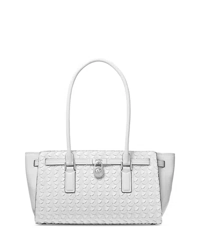 Michael Kors Hamilton Moderne Small East West Shoulder Tote In White