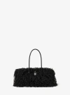 Michael Kors Hamilton Moderne Small Faux Shearling Satchel In Black