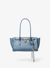 Michael Kors Hamilton Moderne Small Leather Satchel In Blue