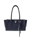 Michael Kors Hamilton Moderne Small Leather Satchel In Blue