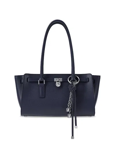 Michael Kors Hamilton Moderne Small Leather Satchel In Blue