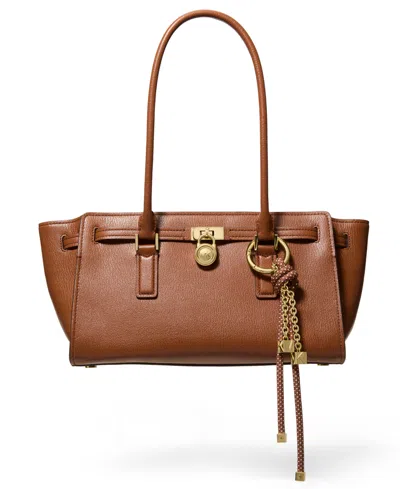 Michael Kors Hamilton Moderne Small Leather Satchel In Brown