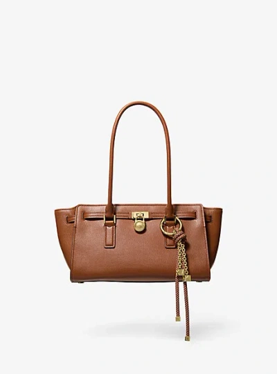 Michael Kors Hamilton Moderne Small Leather Satchel In Brown