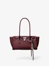 Michael Kors Hamilton Moderne Small Leather Satchel In Burgundy
