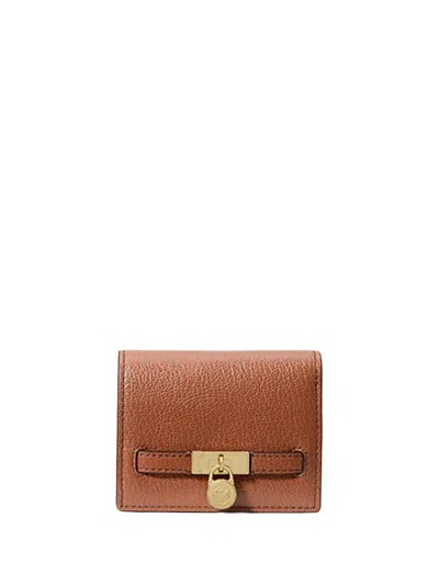 Michael Kors Hamilton Moderne Small Leather Wallet In Brown