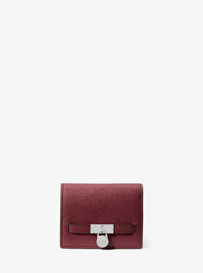 Michael Kors Hamilton Moderne Small Leather Wallet In Red