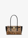 Michael Kors Hamilton Moderne Small Leopard Print Calf Hair Satchel In Yellow