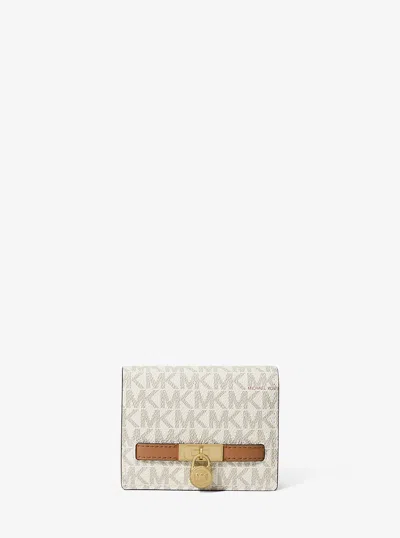 Michael Kors Hamilton Moderne Small Signature Logo Wallet In White