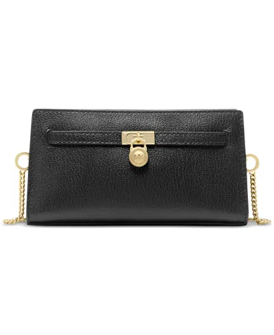 Michael Kors Hamilton Small Leather Convertible Crossbody In Black
