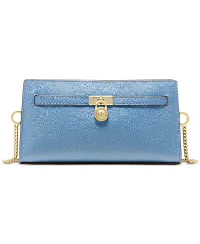 Michael Kors Hamilton Small Leather Convertible Crossbody In Blue