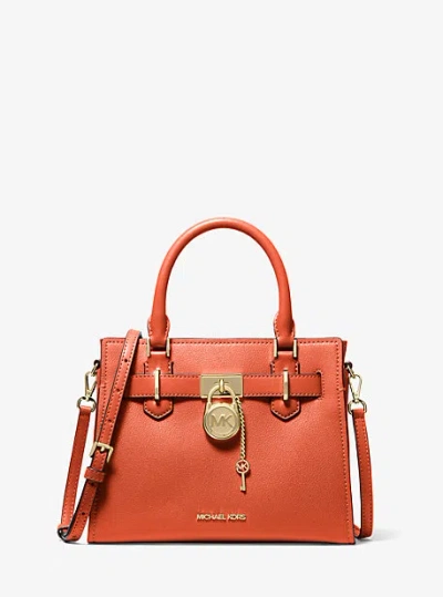 Michael Kors Hamilton Small Leather Satchel In Red