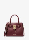 Michael Kors Hamilton Small Leather Satchel In Red